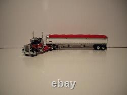 Dcp First Gear 1/64 Black And Red Pete 359 Day Cab And Wilson Grain Trailer