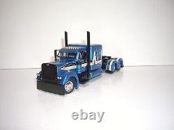 Dcp First Gear 1/64 Blue With Stripes Peter 379 With 63 Sleeper And Reefer Van