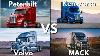 Epic American Truck Battle Peterbilt Vs Kenworth Vs Volvo Vs Mack