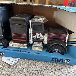 Ertl 1989 Peterbilt Tractor Trailer Sleeper Silver Eagl Pressed Steel New In Box