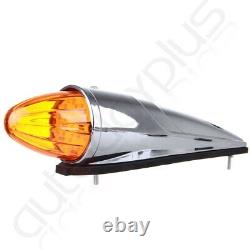 For Kenworth 13pcs 17 LED Amber Torpedo Cab Marker Roof Running Top Light