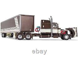 PETERBILT 359 WithSLEEPER & UTILITY TRAILER BROWN 1/64 BY DCP/FIRST GEAR 60-1675