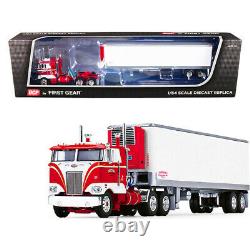 Peterbilt 352 COE 86 Sleeper Cab Red with Vintage 40\' Reefer Refrigerated Tr