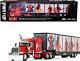 Peterbilt 389 63 Mid-roof Sleeper Cab Viper Red With Kentucky Moving Trailer Up