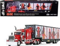 Peterbilt 389 63 Mid-Roof Sleeper Cab Viper Red with Kentucky Moving Trailer Up