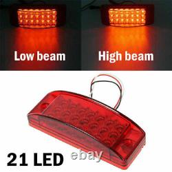 Universal Amber/Red Sealed Side Marker 21LED Light Trailer Clearance Lights IP65